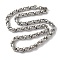 Non-Tarnish 201 Stainless Steel Rope chain Necklaces, Stainless Steel Color, 23.43~23.82 inch(59.5~60.5cm)