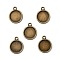 Flat Round Alloy Pendant Cabochon Settings, Plain Edge Bezel Cups, Cadmium Free & Nickel Free & Lead Free, Antique Bronze, Tray: 12mm, 18x15x2mm, Hole: 1mm, about 1110pcs/kg