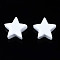 Spray Painted Brass Charms, Star, White, 10x10.5x5.5mm, Hole: 2mm