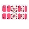 Full Cover Nail Stickers, 3D Nail Decals, Self-Adhesive, with Glass & Rhinestone & Plastic, for Nail Tips Decorations, Flamingo, 24x8.5~15mm, 24pcs/sheets