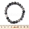 Natural Tourmaline Round Beaded Stretch Bracelets for Men Women BJEW-G743-01B-5