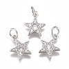 Brass Micro Pave Cubic Zirconia Charms ZIRC-F111-11-2