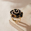 Adjustable Alloy Rhinestone Finger Rings for Women TP7794-3-3