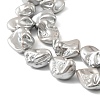 Electroplated Shell Pearl Beads Strands BSHE-A001-01F-3