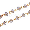 Handmade Rondelle Glass Beads Chains for Necklaces Bracelets Making X-AJEW-JB00037-05-4