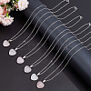 10Pcs Natural Rose Quartz Geometric Pendant Necklace NJEW-BBC0001-17-4