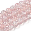 Transparent Crackle Baking Paint Glass Beads Strands DGLA-T003-01B-13-1