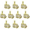 10Pcs Brass Pave Cubic Zirconia Pendants KK-SZ0002-66-1