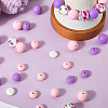 120Pcs 8 Styles Food Grade Eco-Friendly Silicone Focal Beads SIL-PA0001-02-6