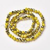 Electroplate Opaque Glass Beads Strands EGLA-A034-P4mm-S07-2