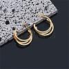 Titanium Steel Multi Layered Claw Stud Earrings for Women JE1102A-4