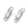 Brass Clear Cubic Zirconia Links Connectors ZIRC-G170-16P-2