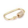 Brass Micro Pave Clear Cubic Zirconia Screw Carabiner Lock Charms ZIRC-E164-11G-4