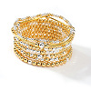 8Pcs 8 Styles Brass Round Beads Stretch Bracelets & Beaded Bracelets for Women HH7054-1-5