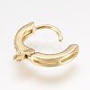 Brass Huggie Hoop Earring Findings KK-L152-20-3