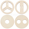 2 Sets Plywood Candle Wick Holders WOOD-BC0001-24B-1