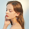 20 Pairs Trapezoid Walnut Wood Stud Earring Findings MAK-HY0001-04-7