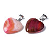 Natural Banded Agate/Striped Agate Pendants G-T122-24A-4
