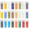 120G 24 Styles Round Hole Glass Bugle Beads SEED-HY0001-22-1