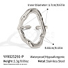 Irregular 304 Stainless Steel Adjustable Open Cuff Rings for Women SA4922-2-1