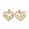 Brass Cubic Zirconia Pendants ZIRC-I062-05G-2