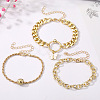 3Pcs 3 Styles Alloy Bracelet Set for Women WGAFCFA-05-2