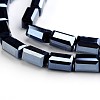 Full Plated Faceted Cuboid Electroplate Glass Beads Strands EGLA-F109-B02-1