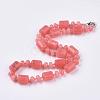 Natural Rhodochrosite Beaded Necklaces NJEW-S392-27-1