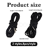 4pcs 2 Sizes Polyester Elastic Cords with Metal Cord End OCOR-WH0063-116-2