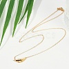 Ion Plating(IP) 304 Stainless Steel Leaf Pendant Cable Chain Necklaces for Women NJEW-P320-06G-2