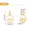 304 Stainless Steel Pendants STAS-UN0009-89G-4
