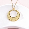 Flat Round 304 Stainless Steel Pendant Necklaces NJEW-M096-26G-1