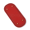 Oval PU Leather Knitting Crochet Bags Nail Bottom Shaper Pad DIY-WH0349-26LG-05-2