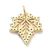 Brass Micro Pave Clear Cubic Zirconia Pendants ZIRC-L091-087G-2