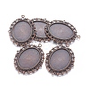 Tibetan Style Alloy Oval Pendant Cabochon Settings X-TIBE-473-R-NR-2
