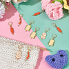 Food Theme Alloy Enamel Pendant Stitch Markers HJEW-AB00346-5