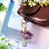 Alloy Resin Heart Keychains KEYC-TADJ0002-01G-F-5