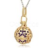 Golden Tone Brass Hollow Round Cage Pendants KK-J232-01G-2