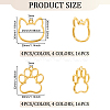 Olycraft 32Pcs 8 Styles Cat Head Paw Print Alloy Open Back Bezel Charms PALLOY-OC0002-99-2