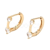 Brass Micro Pave Cubic Zirconia Hoop Earrings KK-CBAD29A-04G-4