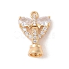Golden Brass Micro Pave Cubic Zirconia Fold Over Clasps KK-B100-037G-2