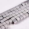 Electroplate Non-magnetic Synthetic Hematite Beads Strands X-G-J170A-4x4mm-01-1