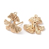 Brass with Clear Cubic Zirconia Stud Earring Findings KK-G491-57D-G-2