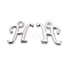 Platinum Plated Alloy Letter Pendants PALLOY-J718-01P-H-1