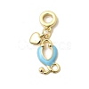 Brass Enamel European Dangle Charms KK-A296-30G-1