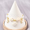Ocean Brass Enamel Starfish Shell Shape Charm Bracelets for Women KK-CBA68DA-16G-02-1