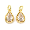 Brass Micro Pave Clear Cubic Zirconia Pendants KK-G490-33G-1