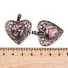 Natural Rhodonite Peach Love Heart Pendants G-G158-01-14-3