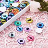 Eye Printed Glass Cabochons GGLA-BT0001-01-10