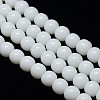 Opaque Solid Color Crystal Glass Round Beads Strands EGLA-F037-10mm-E01-2